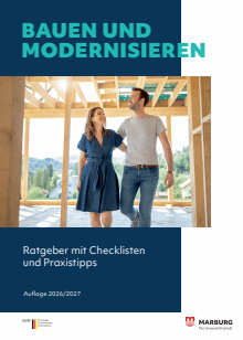 Titelbild der Informationsbroschüre "Bauen & Wohnen" - Stadt Marburg Titelbild der Broschüre